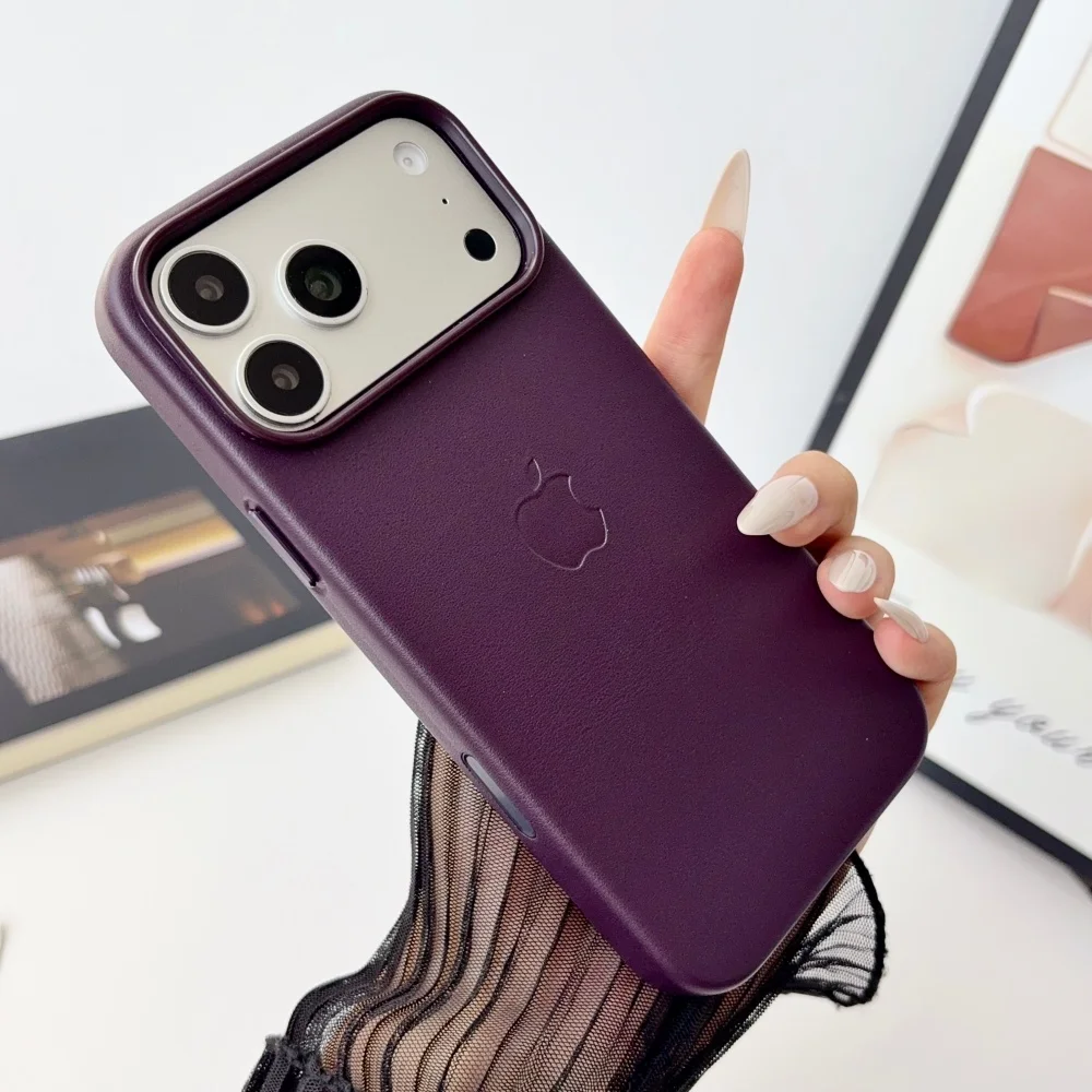 Original Business Leather Phone Case for iPhone 18 Pro 18 Pro Max Magnetic MagSafe AI Button Anti-Drop Apple Logo Box Cover