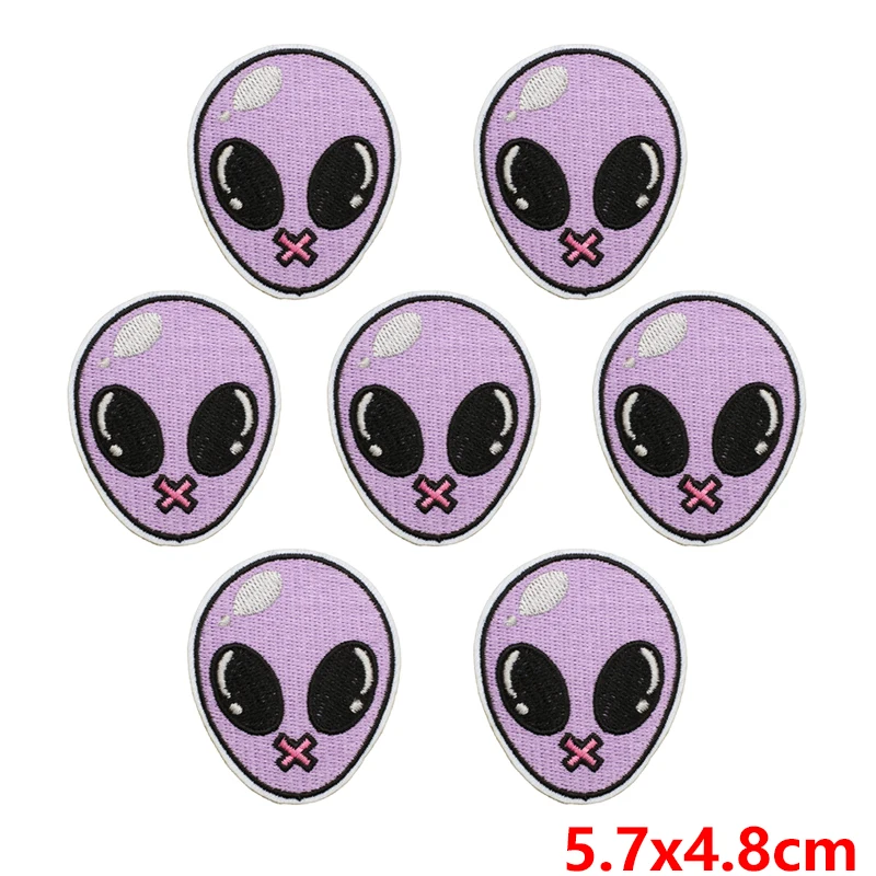 10 pcs/lot Wholesale Alien Applique Iron On Patches On Clothes Cartoon Embroidered Patches For Clothing Stickers Sewing Badges