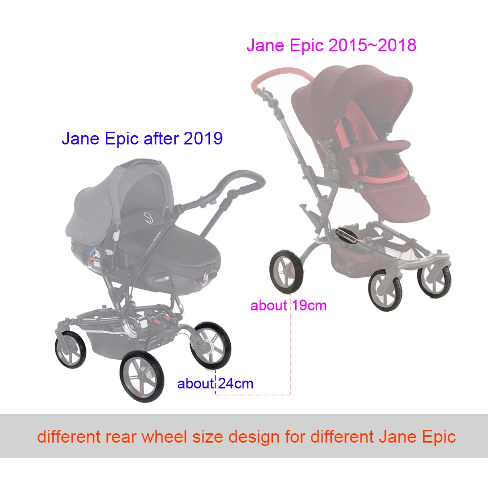 2015～18年式ジェーンエピックまたは2019年以降の後輪タイヤケース用カスタムpuチューブレスタイヤカバー（ペア）ベビーカー交換用アクセサリー
