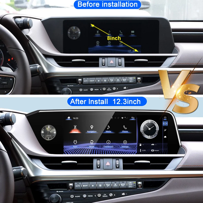 For Lexus ES200 ES250 ES300H ES350 2018-2021 12.3 inch Car Radio Multimedia Video Player Stereo GPS Navigation DSP 4G Carplay