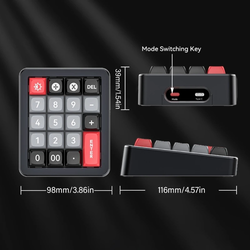 Swappable Mechanical Game Keyboard, Iluminação Personalizável, Numpad para Gamers, Programadores, eSports, Hot, RGB, K812, 1Pc