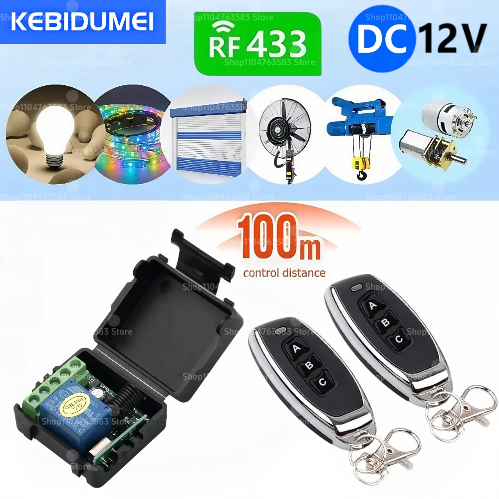 

KEBIDU 433 МГц пульт дистанционного управления беспроводной переключатель DC 12 В 1CH RF 10A релейный приемник и 3-канальный передатчик для дверного электромагнитного замка