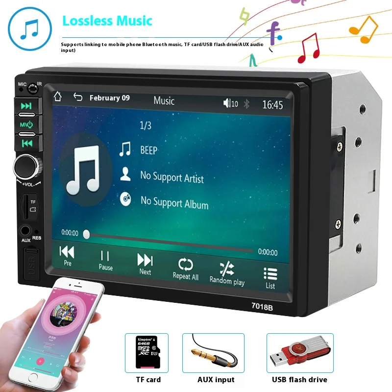 7018B 7 Inch 2 Din Car Stereo Touch Screen Car MP5 Player