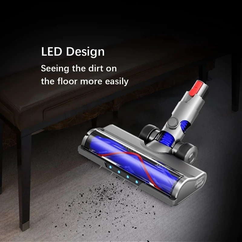 Brosse de nettoyage de tête de moteur à dégagement rapide, aspirateur sans fil, accessoire de rêve, lumières LED anti-poussière, Dyson V10 Slim V12 Slim