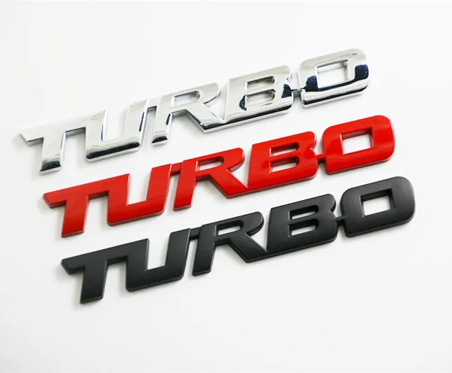 

2 PCS 3D Metal TURBO Car Badge Sticker Adhesive Auto Decal Tailgate Emblem Sticker Car Body Trim Sticker Styling