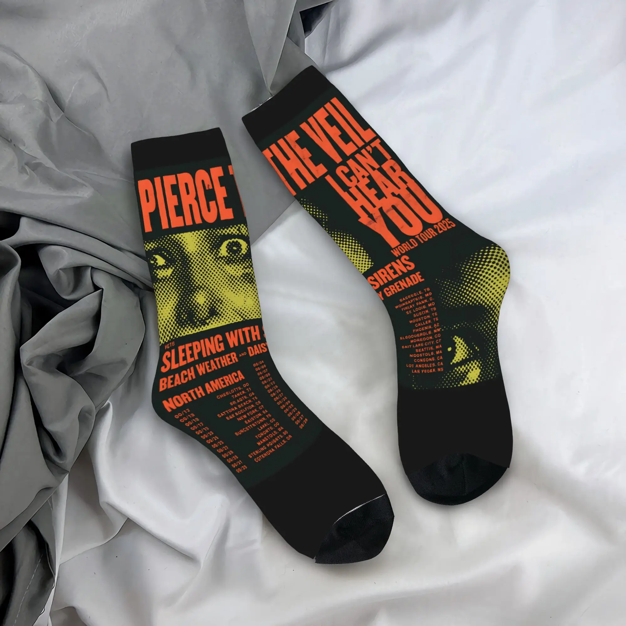 

Pierce the Veils Rock Music Socks Autumn Stockings Gothic Women Men Breathable Socks Design Outdoor Sports Anti Slip Socks