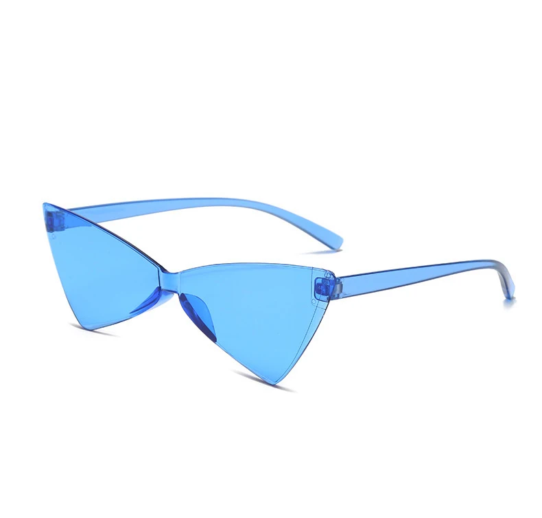 

Triangle frameless connected sunglasses, new candy colored party glasses, concave shaped, trendy sunglasses for photography