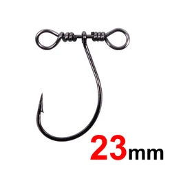 10 Balance single hook 2.1cm*2.3cm Black Nickel Crank Hook soft bait Double Hole Swivel Accessories fish hook High-carbon steel