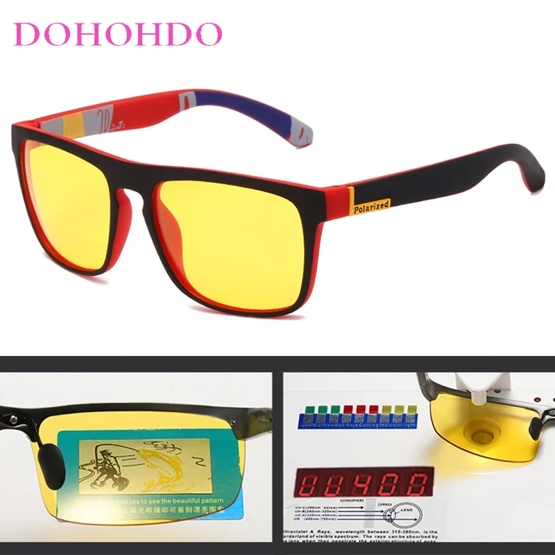 

2026 Square Polarized Sunglasses Women Man Night Vision UV400 Anti-Glare Driving Protective Glasses Goggles Lunettes Homme Luxe