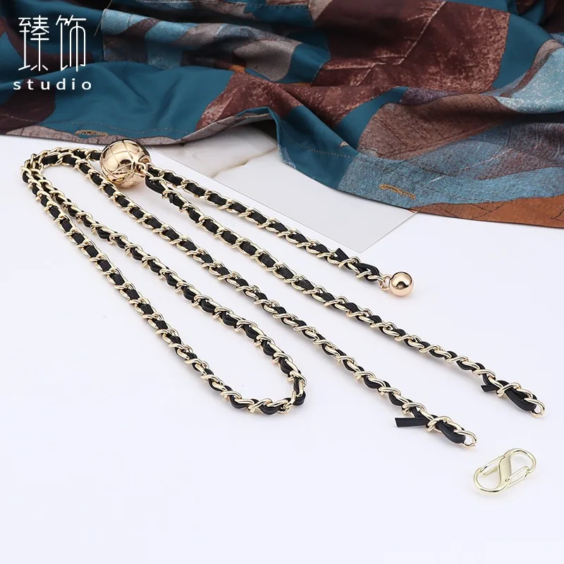 Cha Adjustable Length Square Fat Little Light Gold Color Width 7mm Vintage Bag Strap width  0.8cm