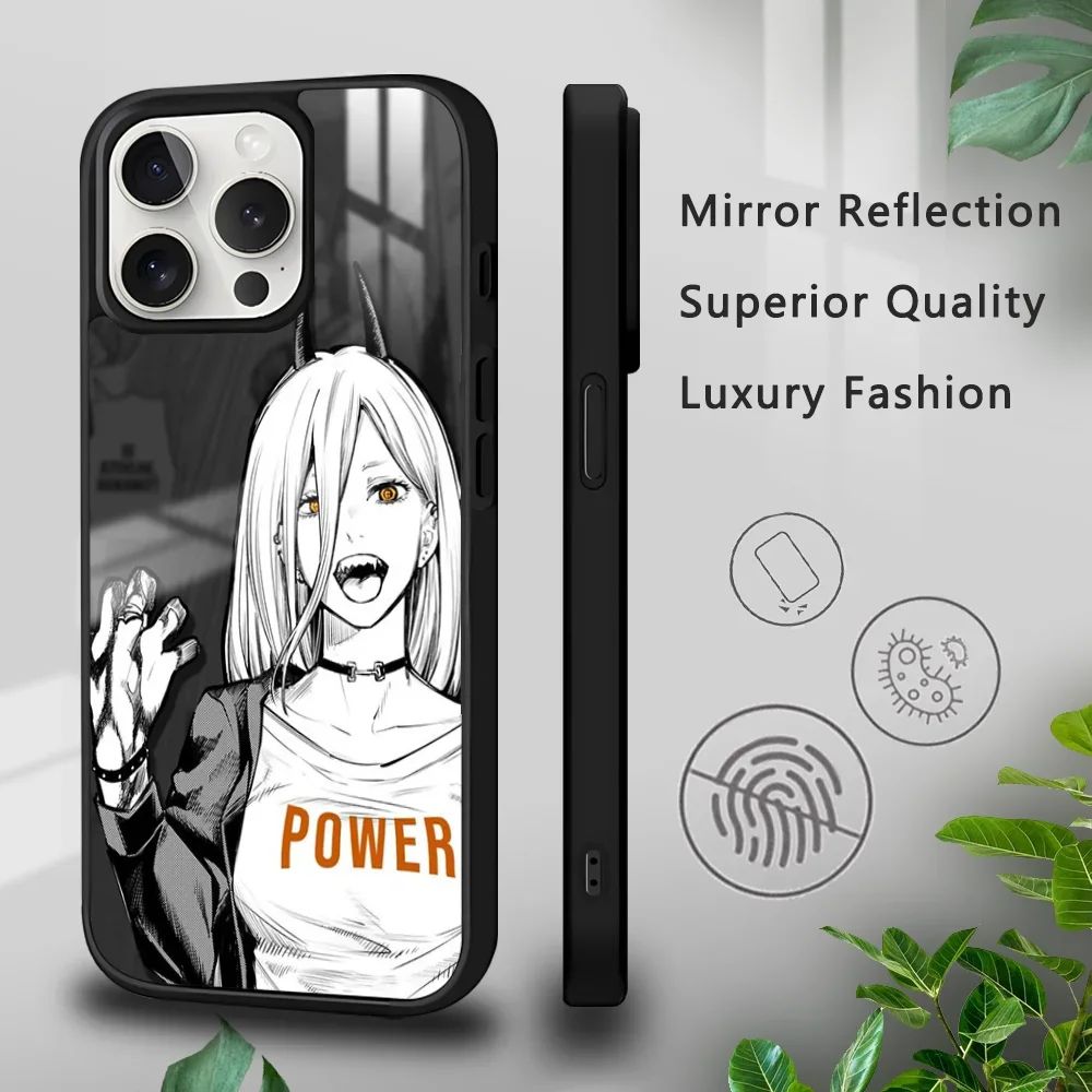 C-Chainsaws Mans Anime Makimas Phone Case For iPhone 16 15 14 13 12 11 Pro Xs Max Mini Plus Celulares Hard Funda