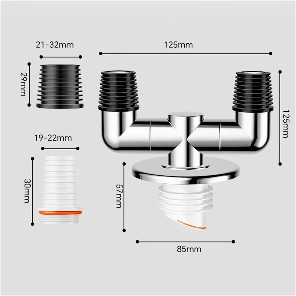 Washing Machine Drain Tee ABS Three Way Connector with Scent For proof Core Multi Use for Basin Dryer 360 Degree Rotation