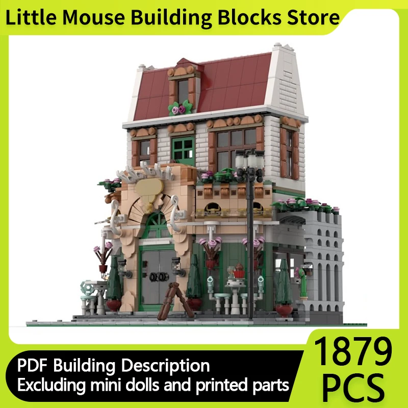 

Модель City Street View MOC, строительные кирпичи, французское кафе, ресторан, модульные технологии, подарки, праздник, сборка, детские игрушки, костюм