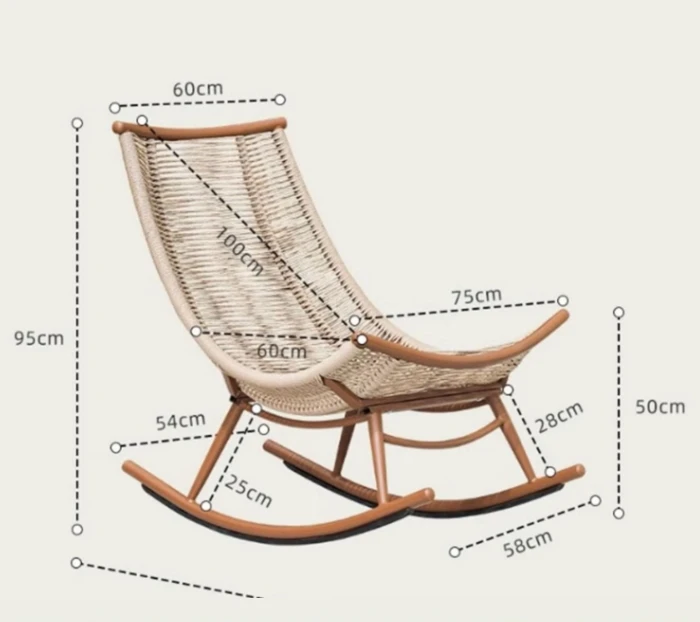 الحديثة داخلي/خارجي حديقة الروطان كرسي متأرجح شعبية الترفيه كرسي الكبار الاسترخاء كرسي صالة هزاز لحدائق بركة #6