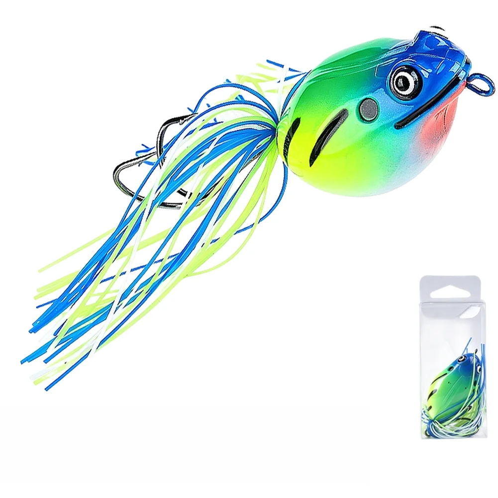Built-in Rattle Fishing Lure Topwater Bait Anti-snag Frog Bait Topwater Bass Bait Dual Hook Points High-simulation Shape