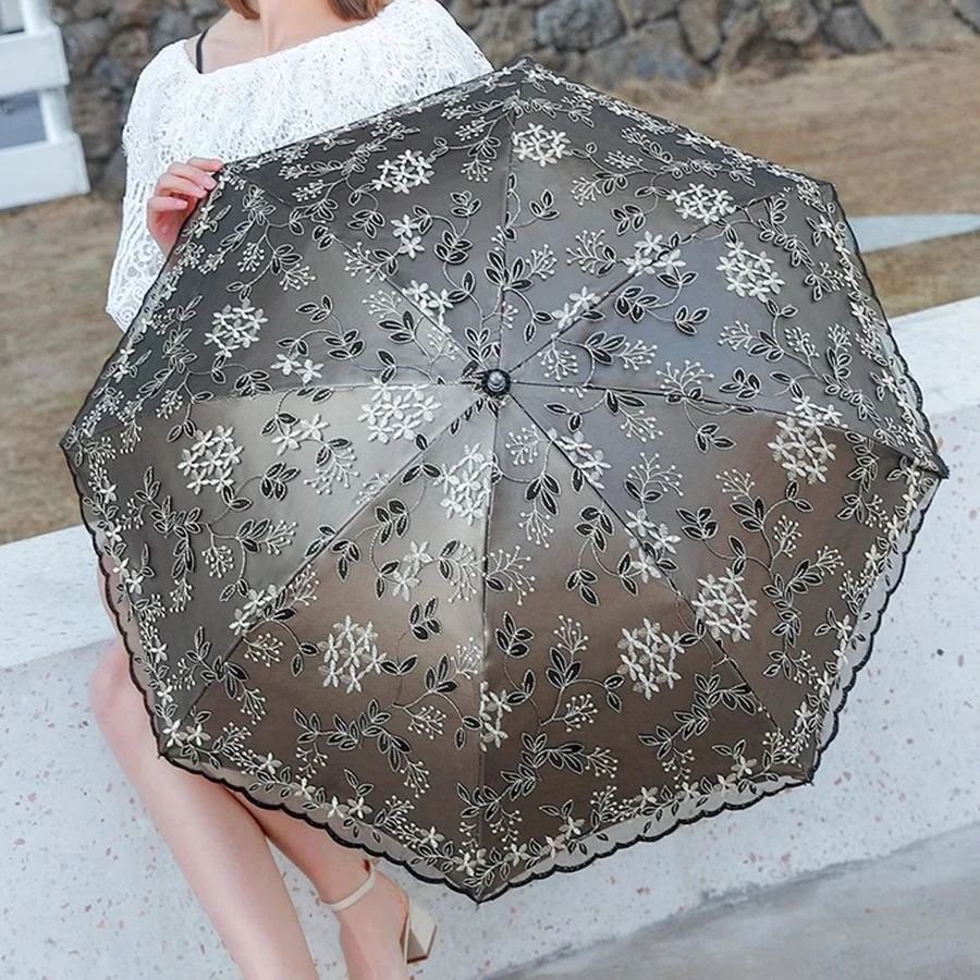 Girl Umbrella Parasol Rain Visor Uv Big Lace Windproof Umbrella Automatic Large Luxury Ultra Light Double Layer Guarda Chuva Sun