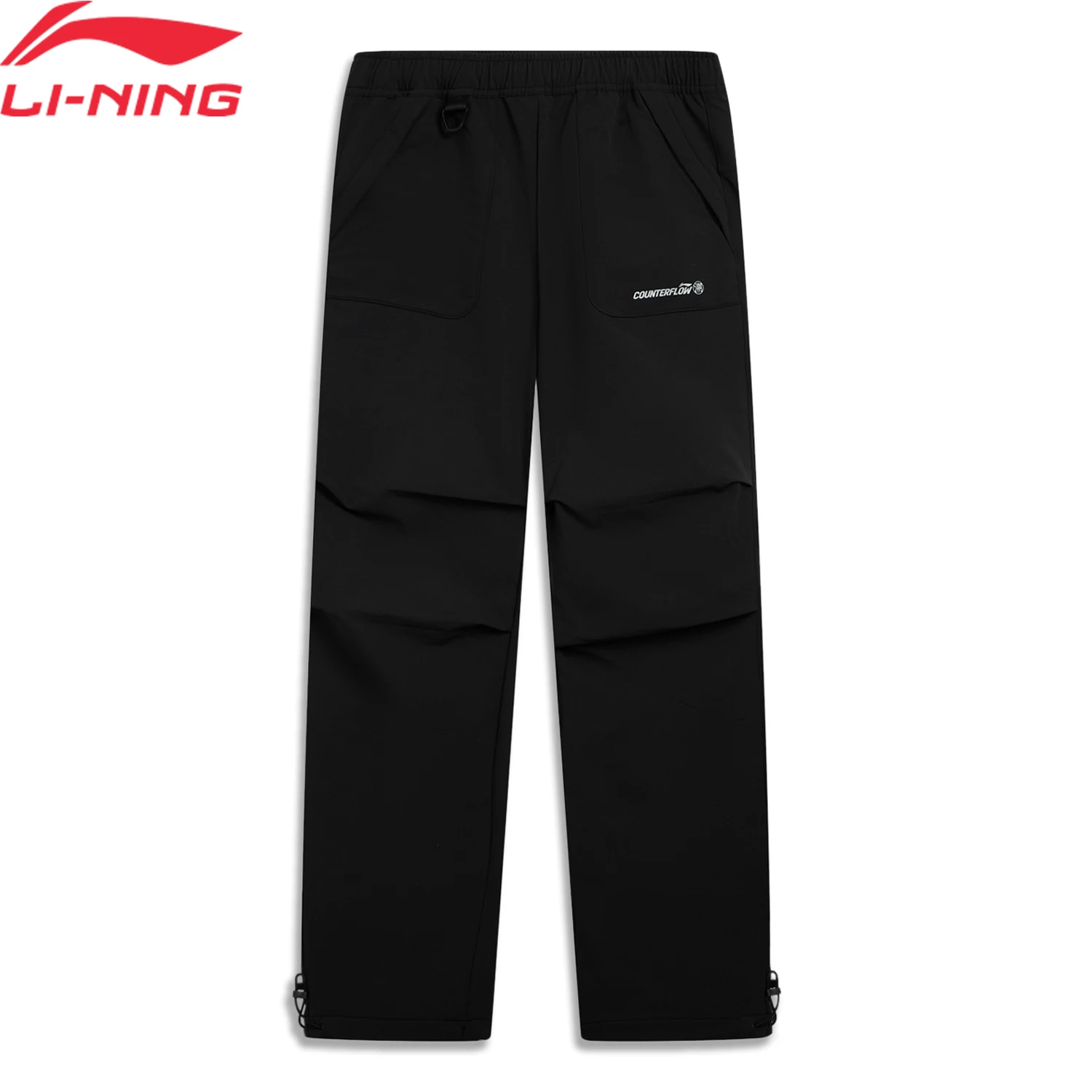 Li-Ning النساء في الهواء الطلق سوفتشيل السراويل PFC خالية طارد المياه المشي لمسافات طويلة الترفيه بطانة بنطال رياضي AYKV602
