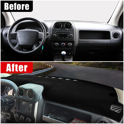Imagen 2 del producto Para Jeep Compass 2010 2011 2012 2013 2014 2015 2016 salpicadero de coche cubierta parasol instrumento escritorio alfombrilla antideslizante Accesorios