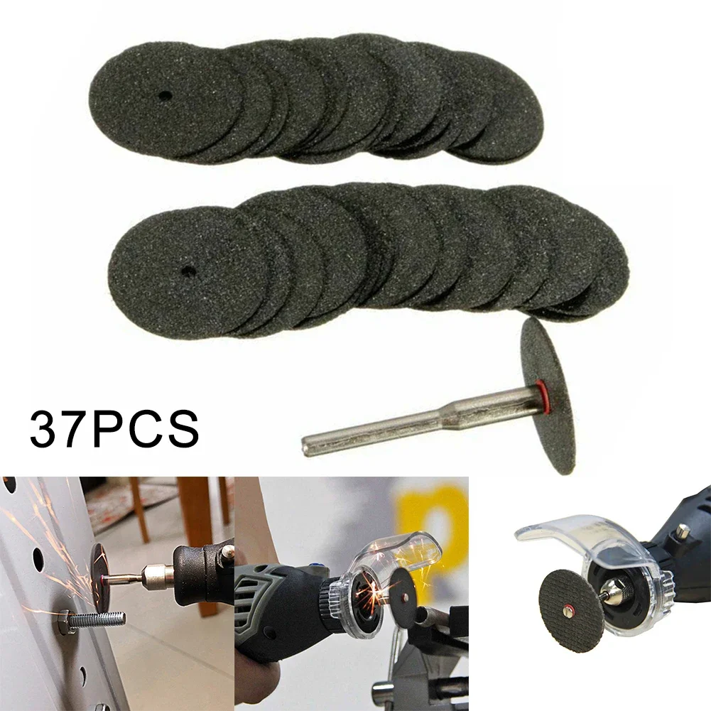 36pcs/Set 24mm Resin Cutting Wheel Cutting Disc + 1pcs Connecting Rod Fit For All Rotating Tools With 3.1 Mm Mandrel
