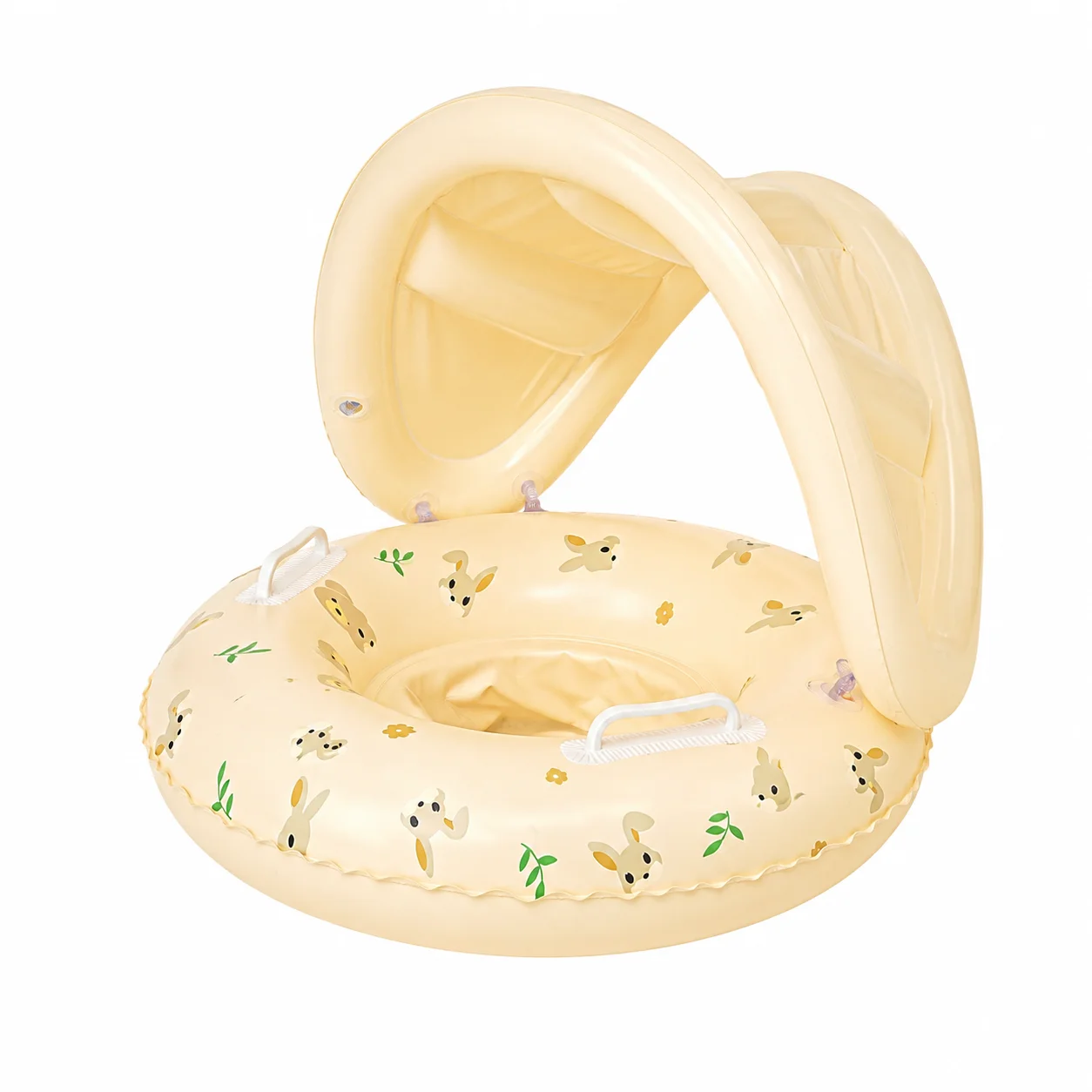 HTMCK 1PC Bear & Rabbit Canopy Arm Float - Thickened Inflatable Pool Float for Summer, Beach & Pool Parties