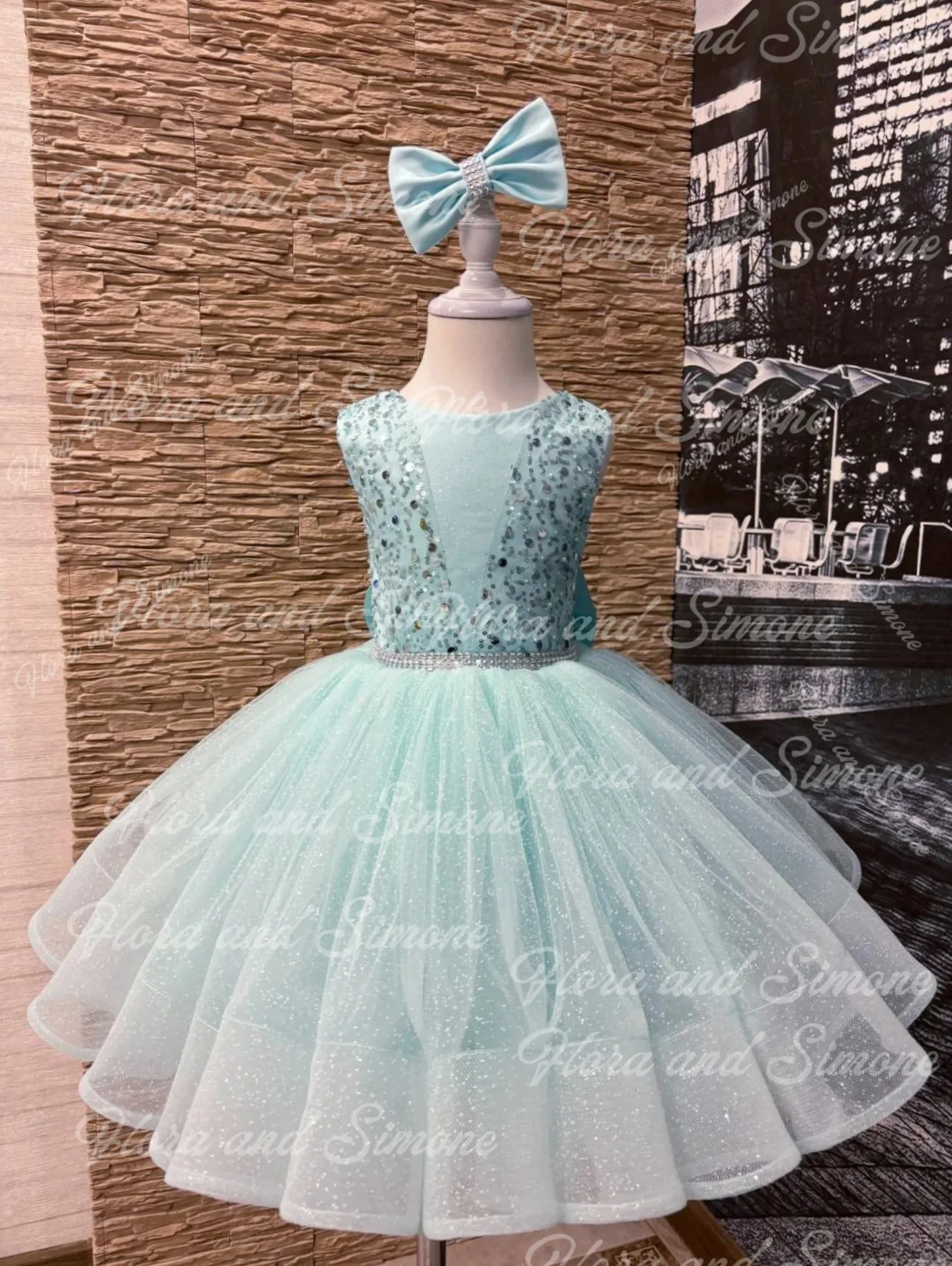 Vestido de chiffon personalizado com lantejoulas e lantejoulas para meninas, vestido de aniversário, performance de dança, festas, celebrações de feriados