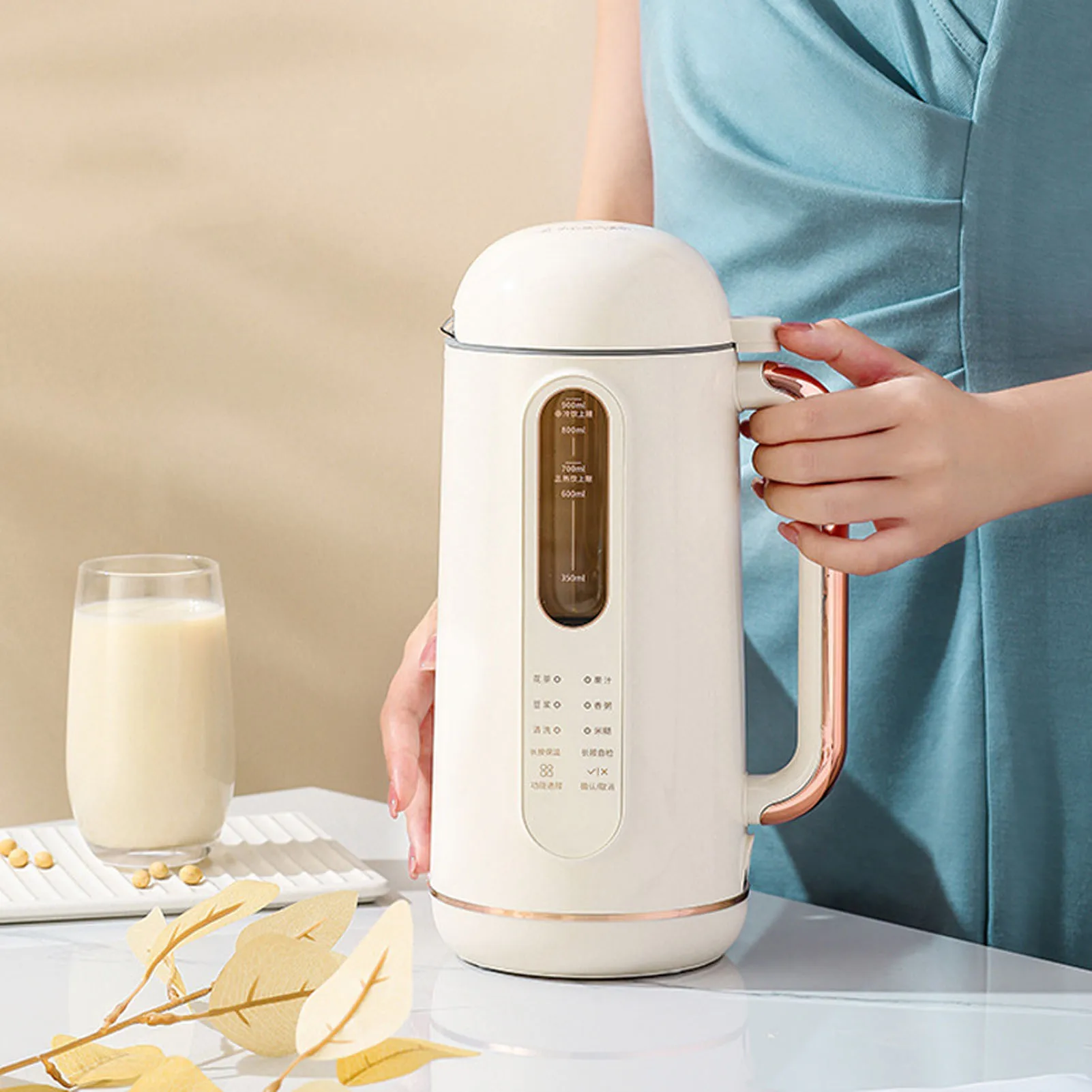 Automatic Soy Milk Maker Stainless Steel High-Speed Blender for Home Use - Silent Operation and Easy Cleaning