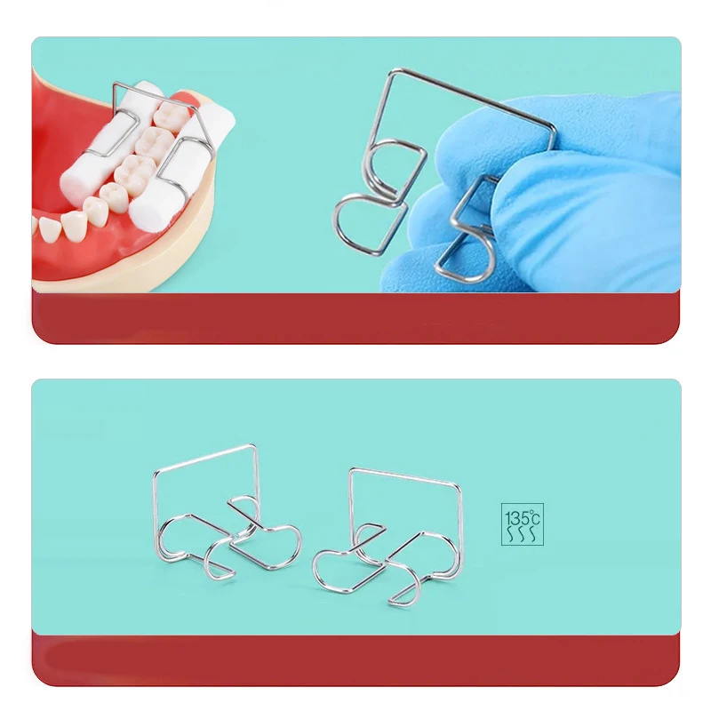 4개/박스 치과 교정용 면봉 클립 교정용 스테인리스 멸균 면봉 홀더 치과 격리 도구