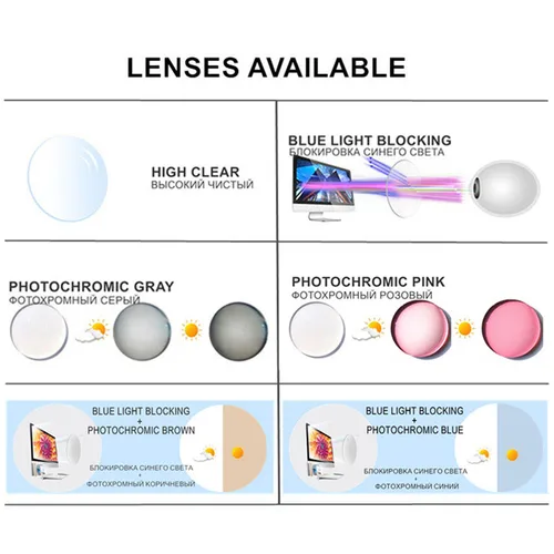 Imagen 2 del producto Receta personalizada esfera -0.25 a -10 cilindro -0.25 a -2.0 monturas de aleación lentes anti luz azul o fotocromáticas hombres mujeres gafas correctoras personalizables para miopía o astigmatismo uf78