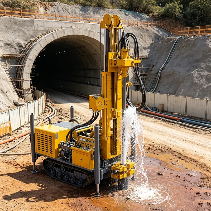 Crawler DTH Water Well Drilling Rig DTH Hammer Air Flush Pneumatic Borehole Drilling Equipment for Rural Drilling Job