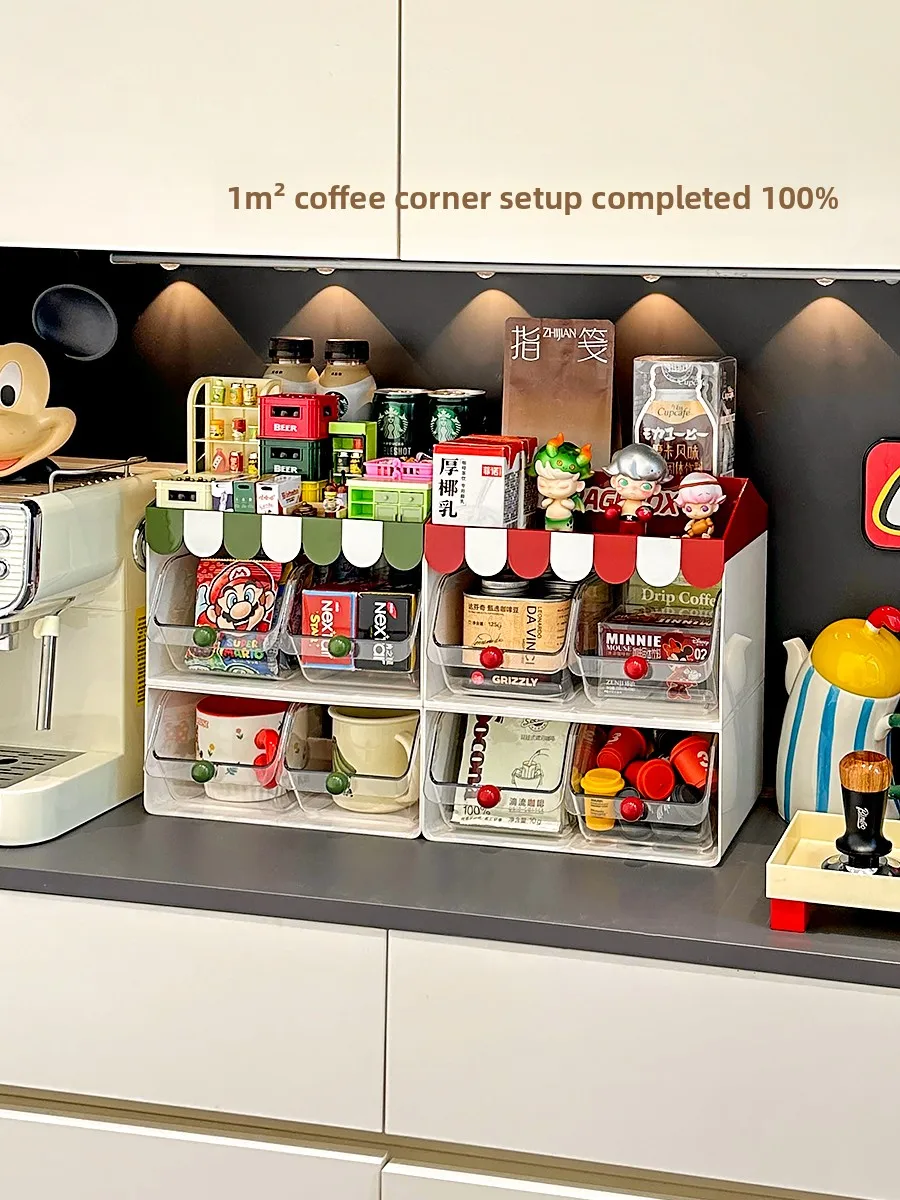 

Dered Capsule Coffee Drinks Organizer Box Multi-Functional Storage Container for Desktop Bar Home Entrance Beverage Separator