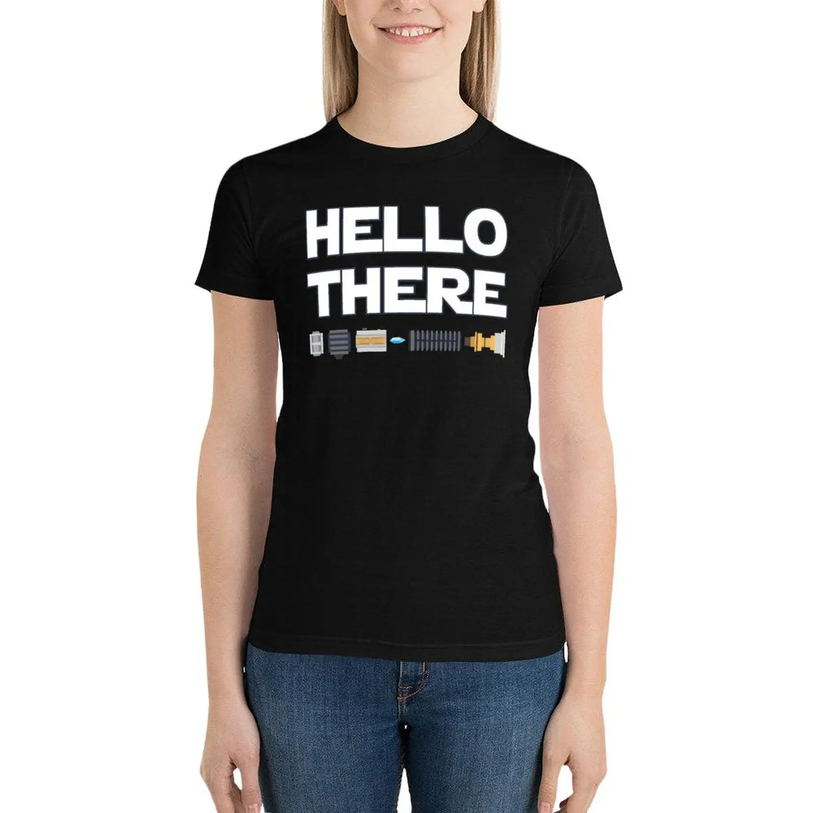 Hello There T-Shirt vintage clothes summer top graphics summer clothes for Women