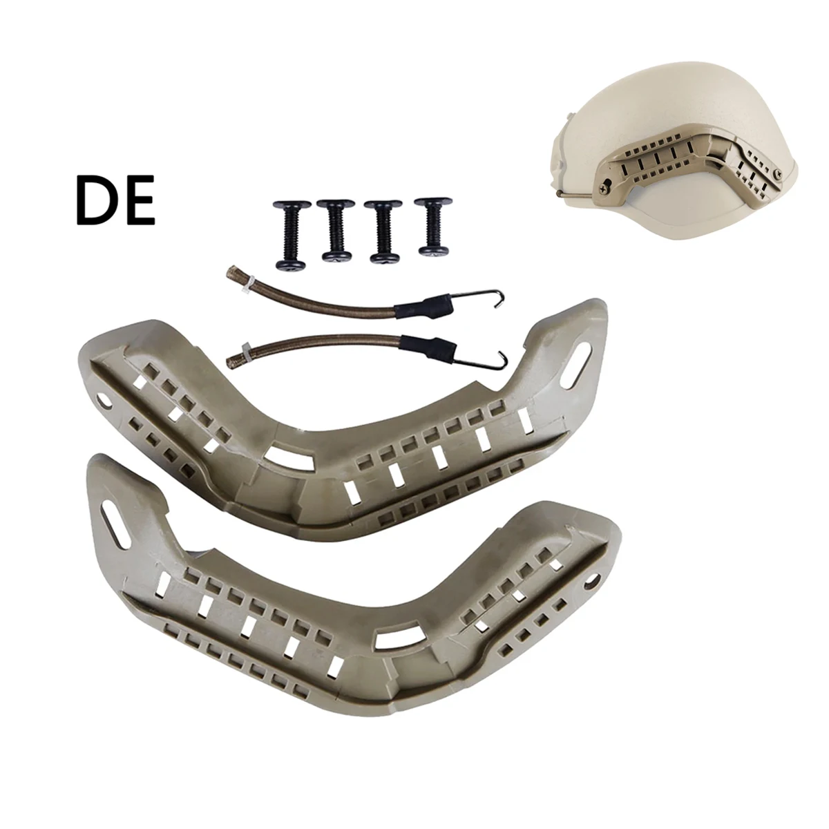 1 Set Tactical MICH2000 Helmet Side Guide Rail ARC Helmet Rail Mount Paintball Airsoft Helmet Accessories