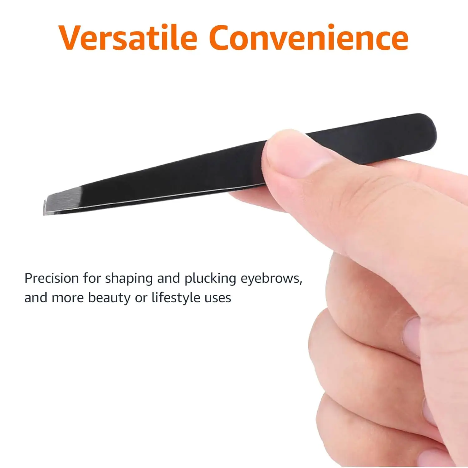 1/2/4PCS Stainless Steel Black Slant Tip Tweezers Eyebrow Trimmer for Ingrown Hair Nose Hair Facial Hair Blackhead Tick Remover