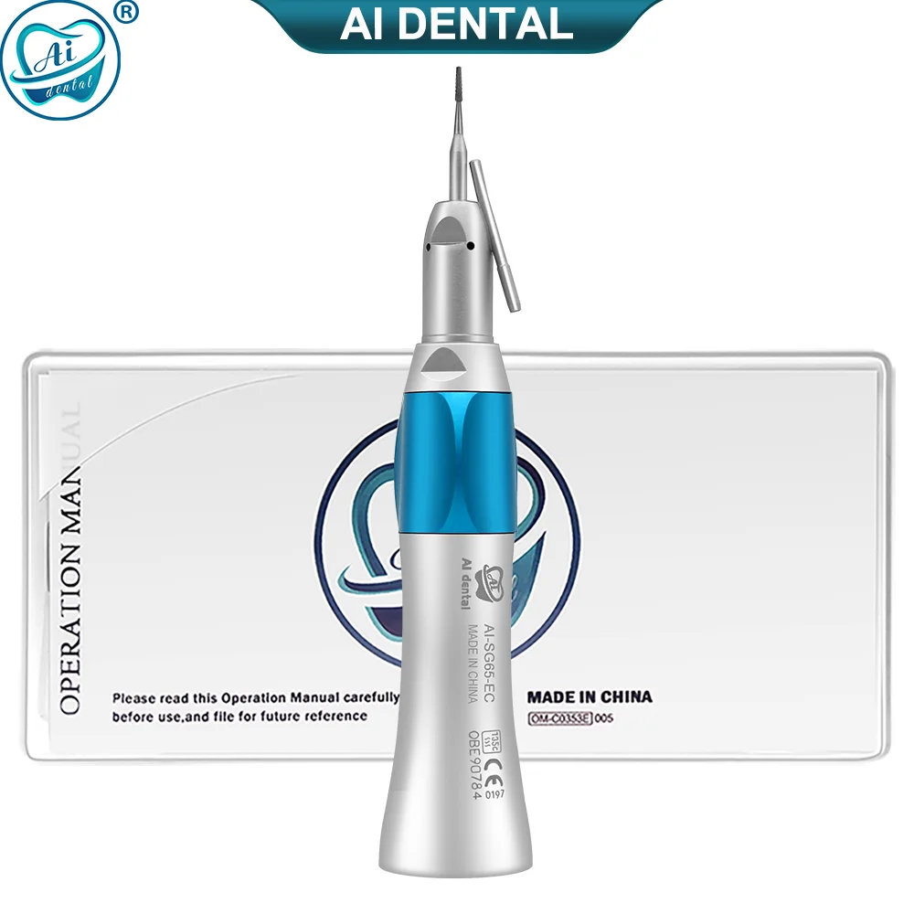 Dentra straight handpiece AI-SG65-EC 1:1 direct drive HP burs implant hand piece external cooling spray for Dentist laboratory