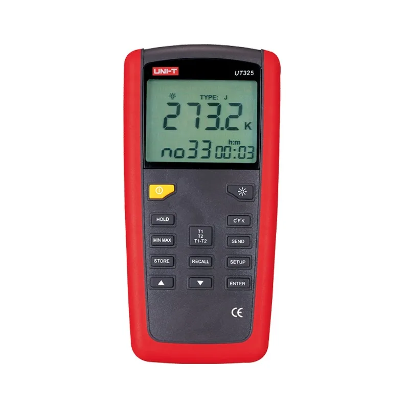 UNI-T Contact Type Thermometer UT325 Dual Input Temperature Measurement Range -200~1375 Data Recording Analysis USB Connectivity