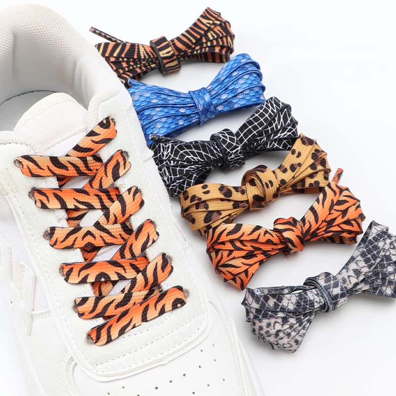 

Leopard Shoelaces Classic Animal Prints Zebra Tiger Pattern Sports Shoe Laces Flat High-top Canvas Sneakers Women Men Shoelace