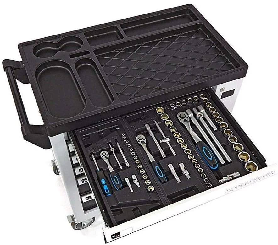 CE Certified ISO9001 5-Drawer Luxury Tool Cabinet SPCC Material Powder Coated Finish Rolling Storage Organizer Garage-OEM JMST