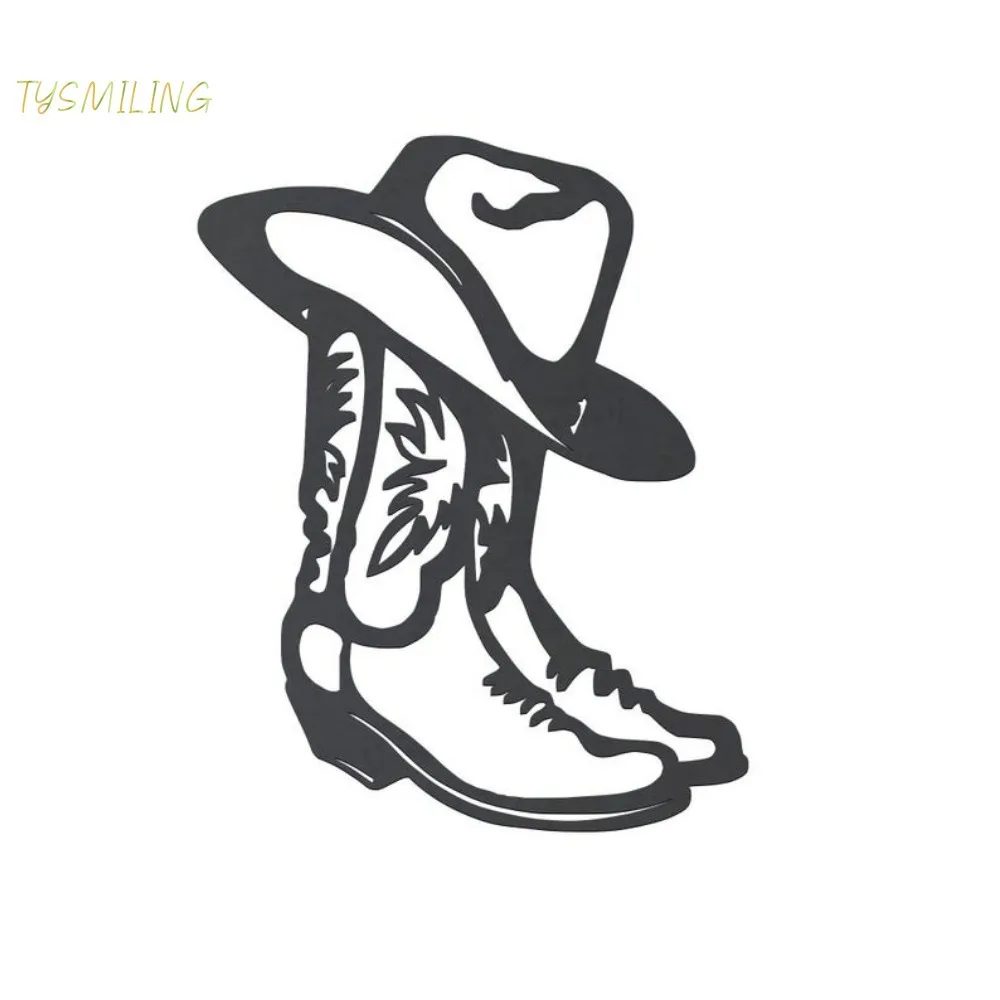 Vintage Western Cowboy Boots Hat Rustproof Aluminum Wall Art Weather Resistant Indoor Outdoor Home Decor