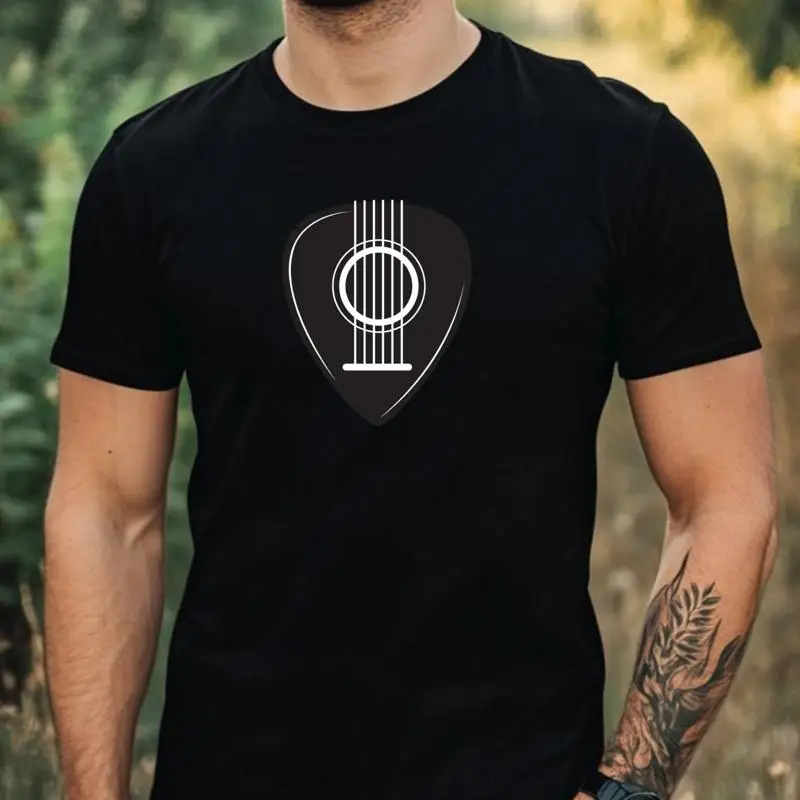 Mens Guitar Gift Pick Motif Cotton T-Shirt Size XS to 5XL-