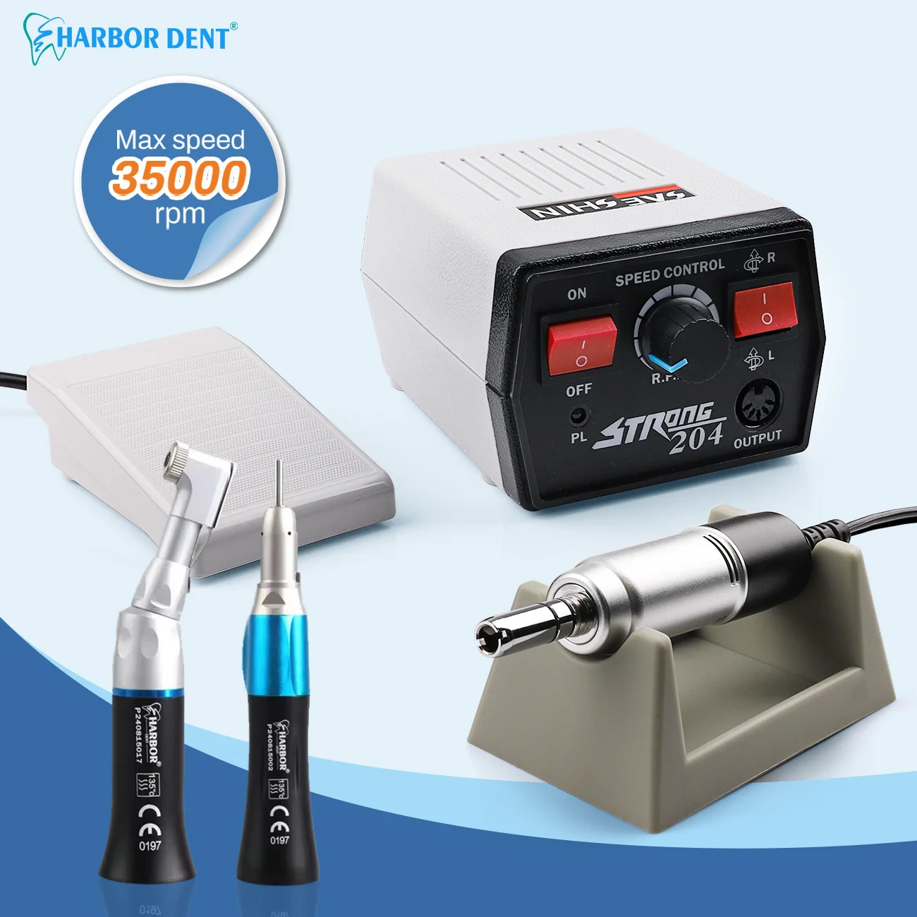 35000 Rpm Dental Strong 204 Micro Motor 102L Handle Polishing Machine Polishing Jewelry Manicure Tool marathon Polishing Grinder