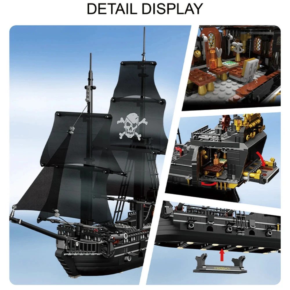 Known Builit Pirate Ship Mini Building Blocks-giocattolo di assemblaggio accattivante, esperienza marittima immersiva e Display sorprendente