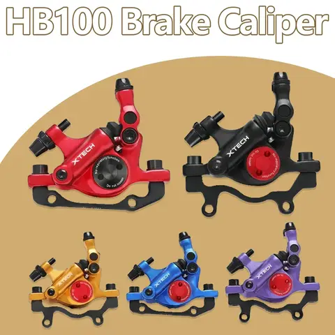 ZOOM XTECH HB100 MTB Hydraulic Disc Brake Calipers Front Rear 160mm Folding Pull Wire Black Red Brake for MTB Bike Brake Set