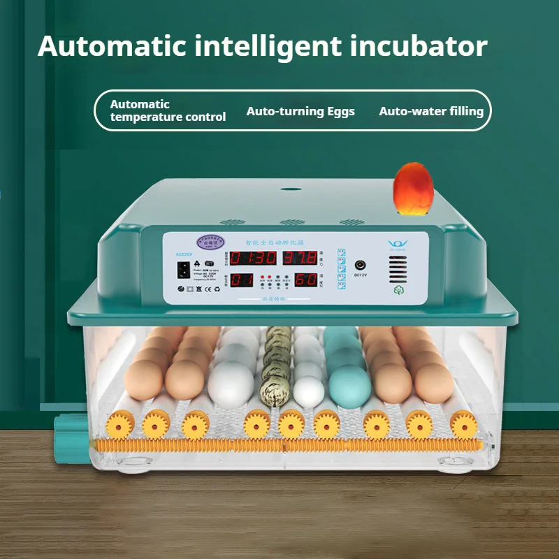 Inkubator Telur Otomatis Pintar Ukuran Kecil Untuk Penggunaan Rumah Tangga, Cocok Untuk Telur Ayam, Bebek, Angsa, Merpati, Puyuh Dengan Pengaduk Otomatis, Pemantau Telur, dan Daya Ganda