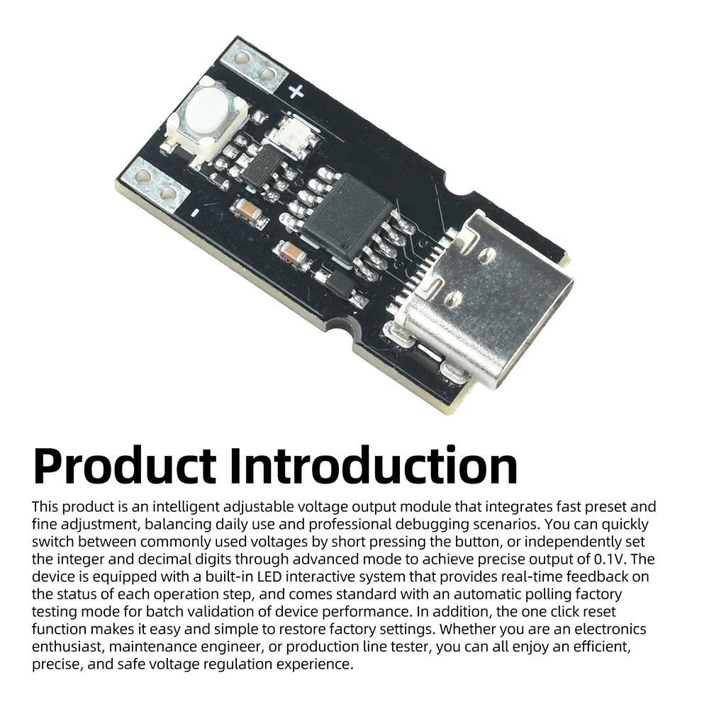 1-5 Stück Einstellbares Spannungsmodul PD QC Stromversorgung 5-20V mit Speicherfunktion LED-Anzeigen für Elektroniktests – Detail 12