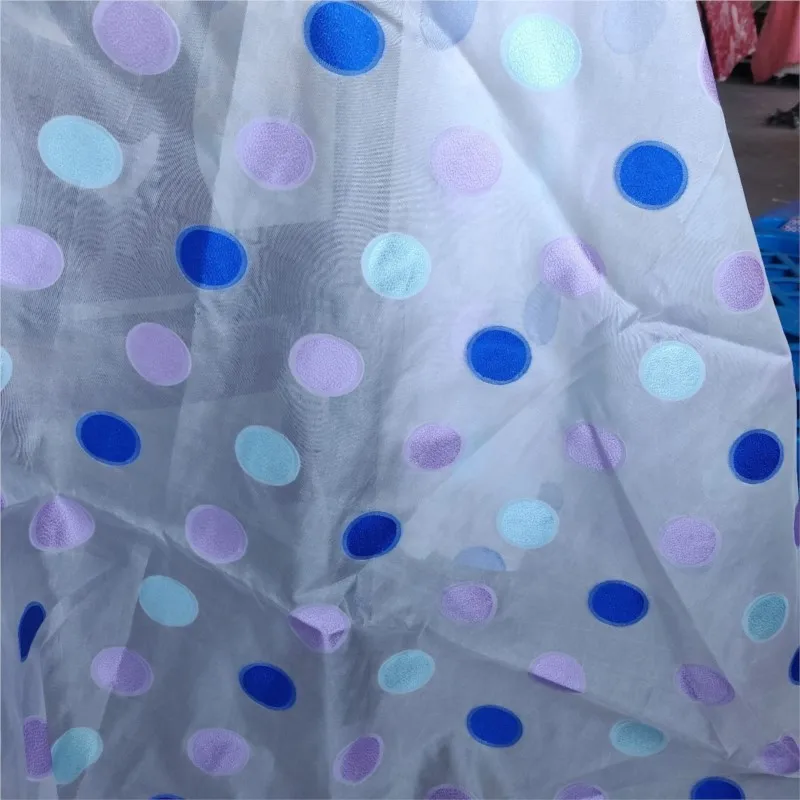 Colorful and polka dot cut jacquard fabric dress for women's formal wear