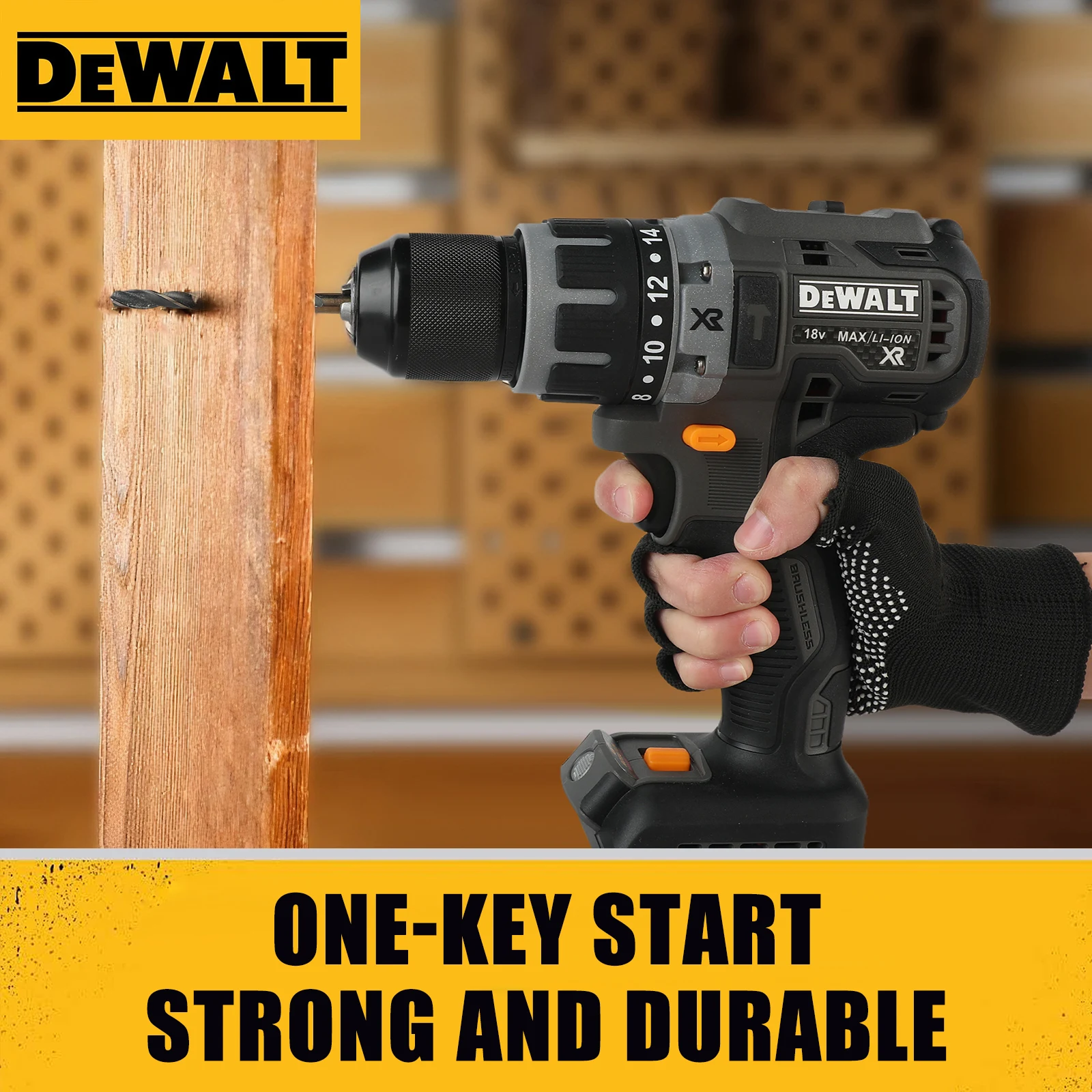 Obeng Listrik Multifungsi Tanpa Kabel DEWALT 85m 20V Brushless, Dapat Diisi Ulang, Bor Tangan, Bor Palu