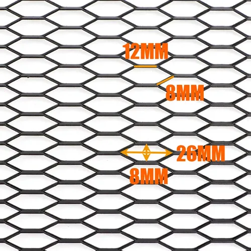 Imagen 2 del producto Rejilla de aluminio de 100cm x 33cm, cubierta de rejilla de malla para parachoques de coche, guardabarros, capó, rejilla de ventilación, ventilación, agujero hexagonal de 8x26mm, espesor de 3mm