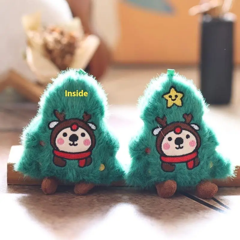 Leuke cartoon pluche kerstboom pop hanger creatieve rugzak hangend ornament decoratief