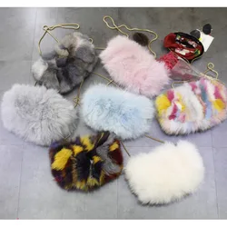 Real Fur Bags For Women Female Real Fur Purse Envelope Bag Women Fashion Handbag Designer Handbag New Women Chain Shoulder Bag