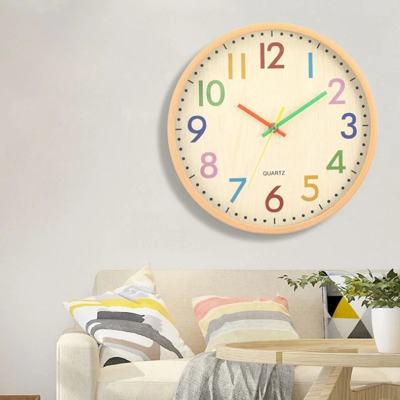 30CM Colorful Wall Clock, Cartoon Style for Bedroom and Living Room, Personalized and Creative Fashionable Children's Room Clock